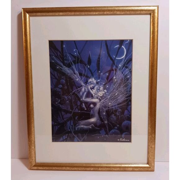 David Delamare Fantasy Art Print “Fairy Mother and Child” Framed 12x15 - Picture 1 of 4